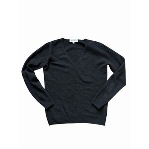 Mott & Bow Sweater Mens Small Black 100% Cashmere V Neck Pullover Classic